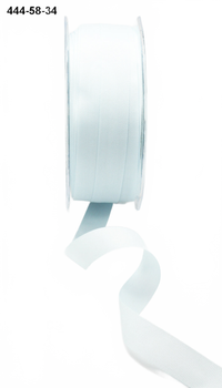 5/8 Inch Faux Lightweight Light Blue Linen Ribbon With Woven Edge