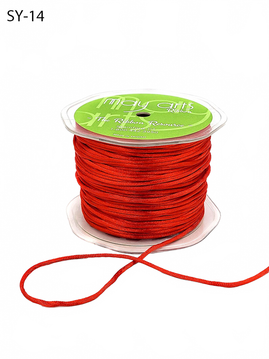 1/8 Inch Red Satin String Cord Ribbon