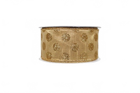 Ribbon Glit Polka Dots 2.5X10 Gld