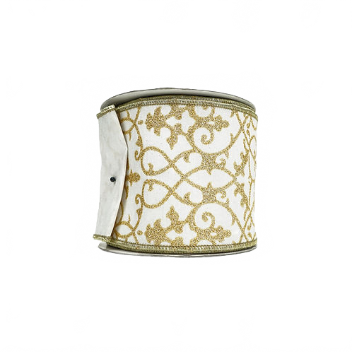 Ribbon Cassia Acanthus 4" Ivory And Gold