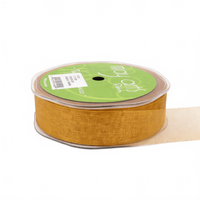 1 Inch Soft Shimmer Pumpkin Sheer Ribbon With Cut Edge