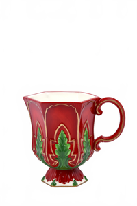 Footed Mug, Red & Green