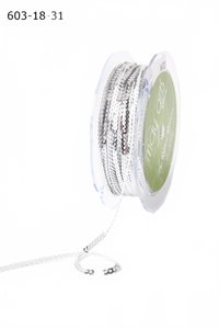 1/8 Inch Mini Sequin Single Strand Silver Ribbon