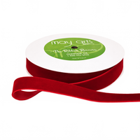 3/4 Inch Classic Red Velvet Ribbon With Woven Edge