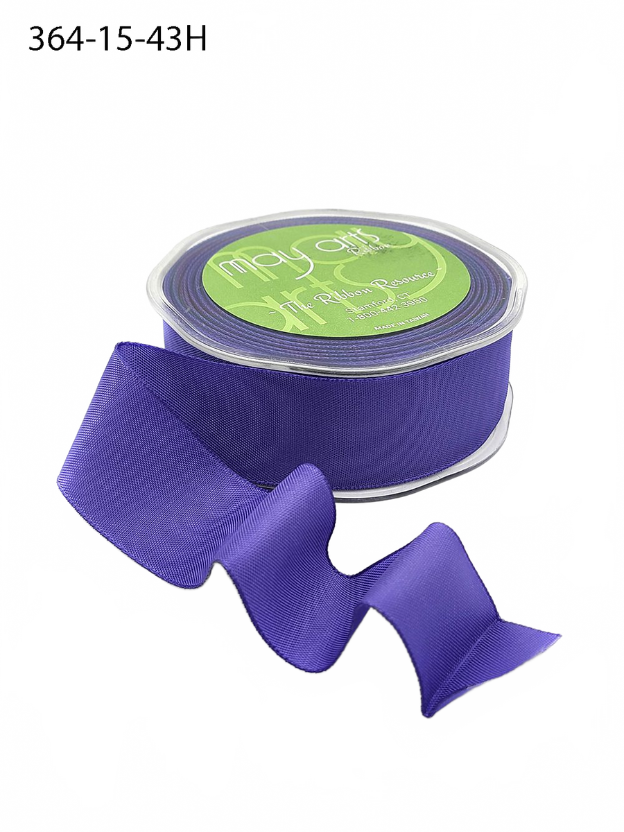 1.5 Inch Periwinkle Taffeta Ribbon With Wired Edge
