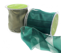 4 Inch Sheer Stripes Ribbon With Wired Edge