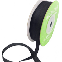 100% Hand-Dyed 1/4 Inch Black Silk Ribbon With Woven Edge