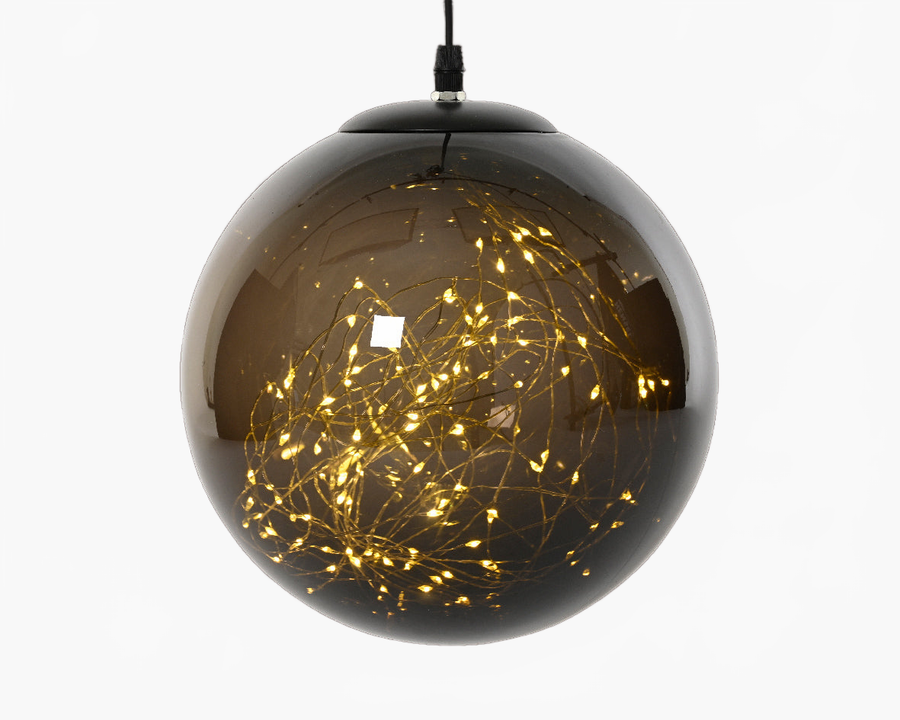12" Micro 140LED Warm White Cappuccino Ball Ornament