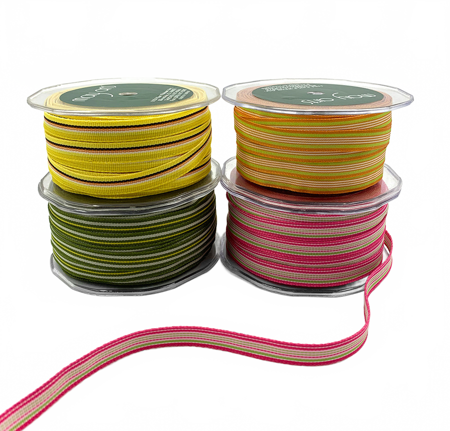 3/8 Inch Grosgrain Striped Ribbon