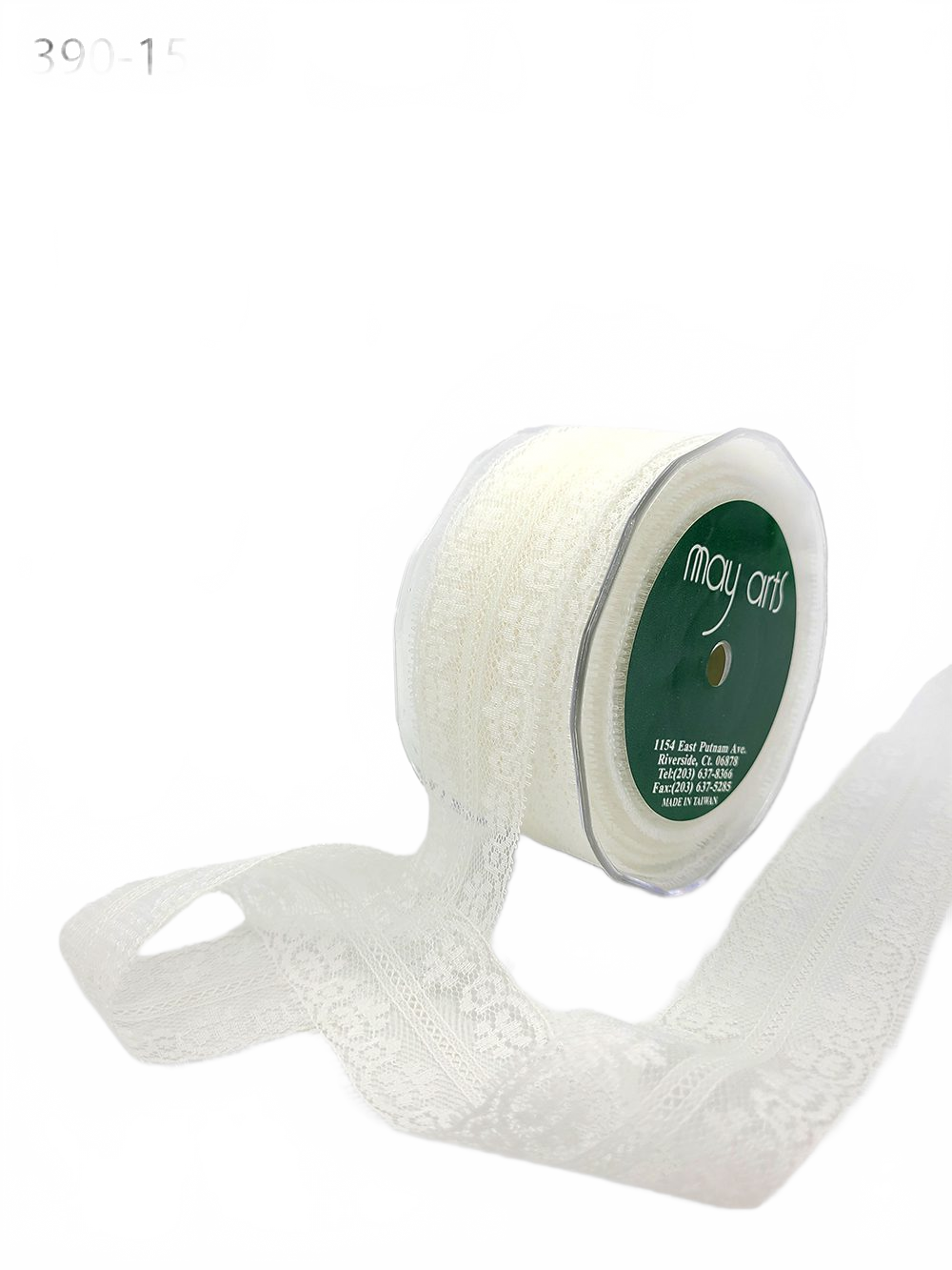 1.5 Inch Center Line Floral Lace Trim Ivory Ribbon With Eyelash Edge