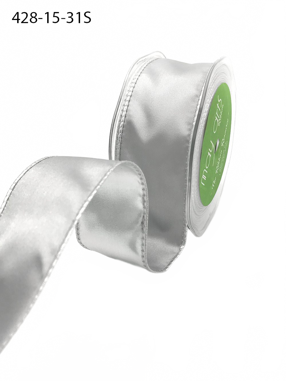 1.5 Inch Satin Metallic Reversible Ribbon With Woven Edge
