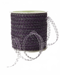 1/8 Inch Sparkle Glitter Curling Purple Ribbon