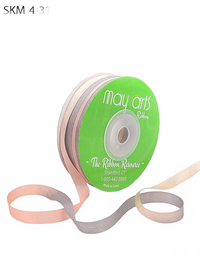 1/4 Inch 100% Hand-Dyed Variegated (Multi-Color) Grey/Taupe Silk Ribbon With Woven Edge