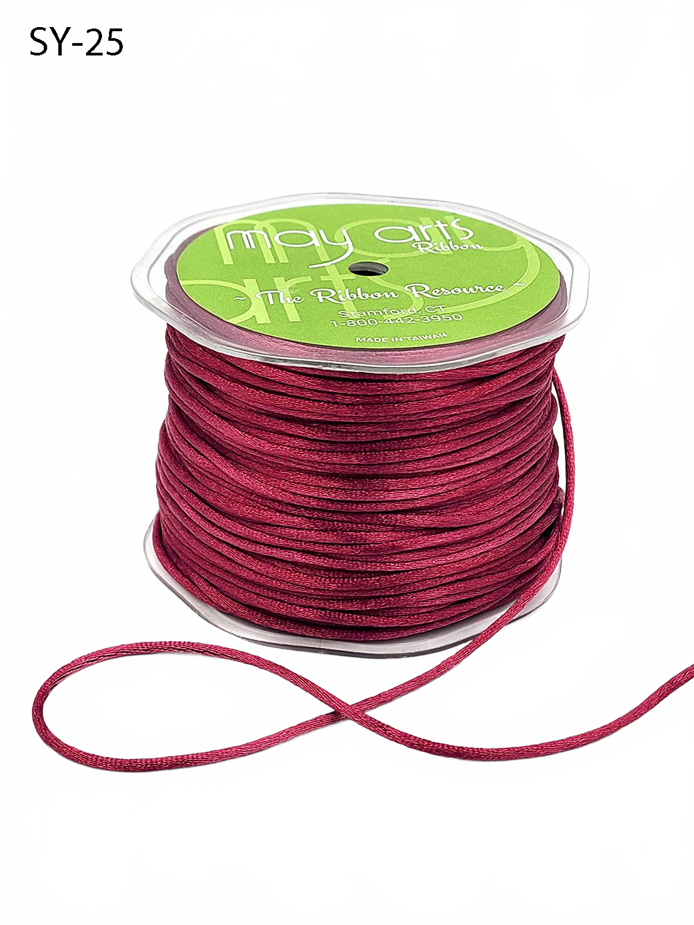 1/8 Inch Burgundy Satin String Cord Ribbon
