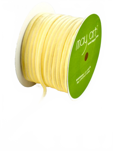1/8 Inch Buttercream Velvet String Cord Ribbon With Woven Edge