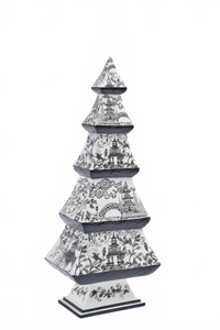 Xmas Tree W/ Ancient Chinese Architecture Decal