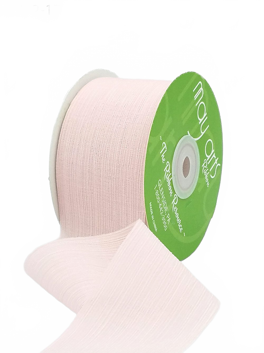 ~2″ Crinkle Chiffon Petal Pink Ribbon