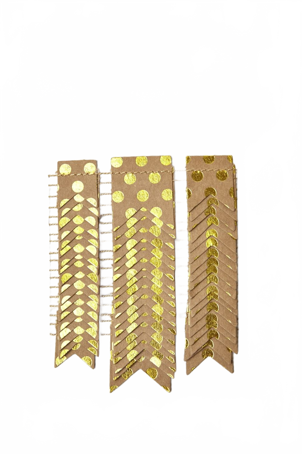 Paper Garland W/ Gold Kraft/Gold Foil Polka Dots Foil Dots