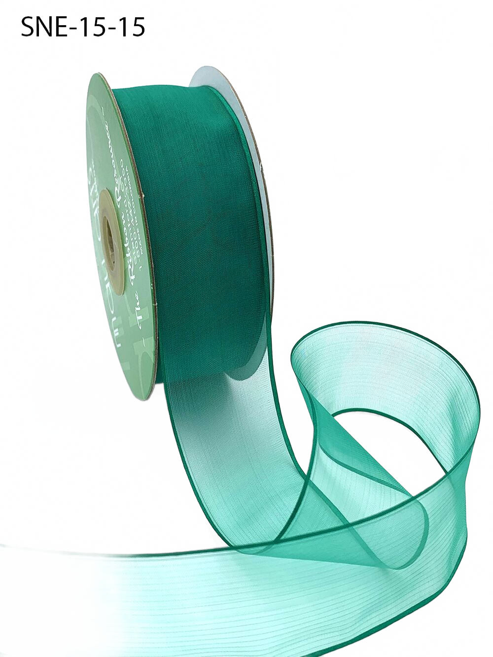 1.5 Inch Soft Green Sheer Ribbon With Thin Solid Edge