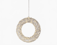 1.3 FT 500 Micro LED Warm White Silver Wire Wreath