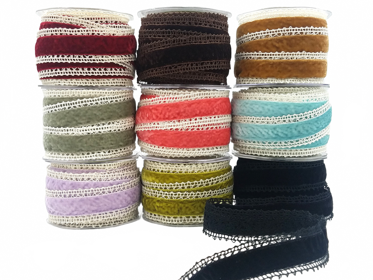 1.5 Inch Crochet With Velvet Center Ribbon