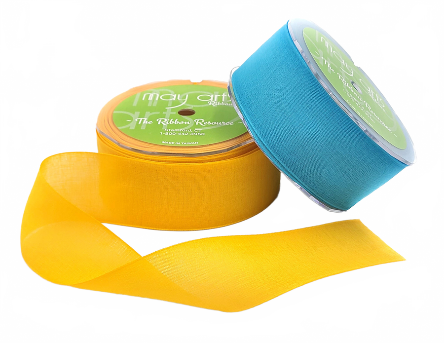 1.5 Inch Faux Linen Ribbon With Woven Edge