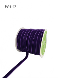 3/8 Inch Classic Violet Velvet Ribbon With Woven Edge