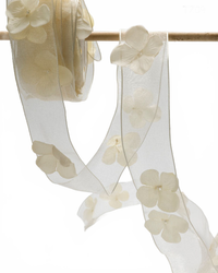 1.5 Inch Flower With Pearl Ribbon Garland