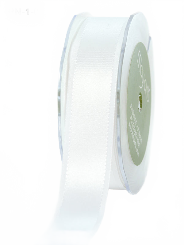 1 Inch Satin Ribbon With Woven White Grosgrain Edge