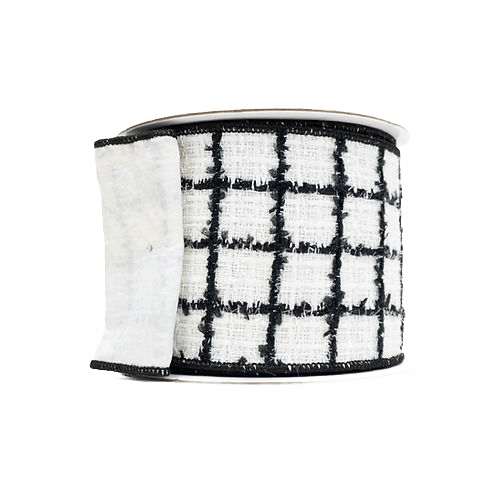 Ribbon 4" Elegant Noir Black And White