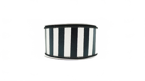 Ribbon Vertical Stripes 2.5X10 Black,White