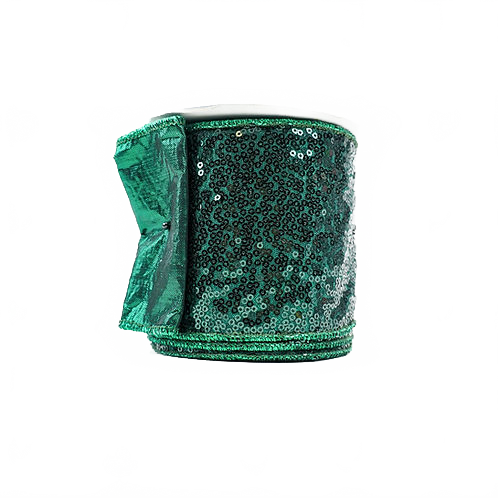 Ribbon Sequin Embroidery 4" Green