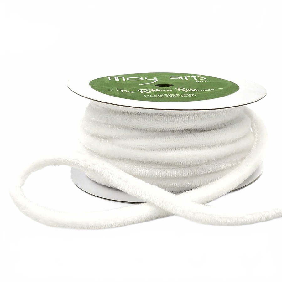 1/4 Inch White Velvet Rope Piping