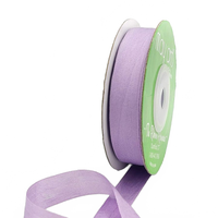 1/2 Inch 100% Hand-Dyed Dark Lavender Silk Ribbon With Woven Edge