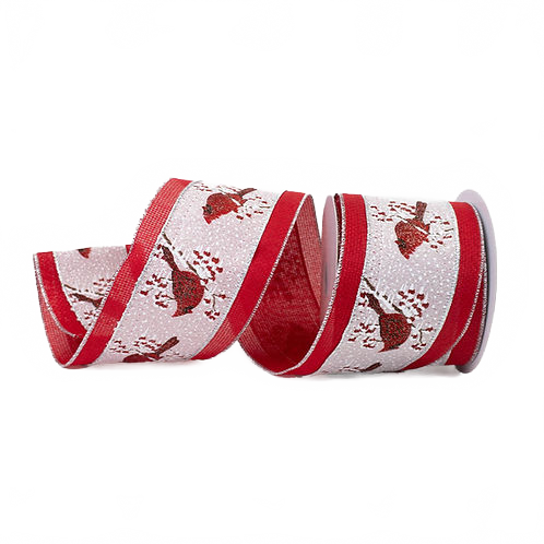 Ribbon 4" Cardinal On Silver And Red