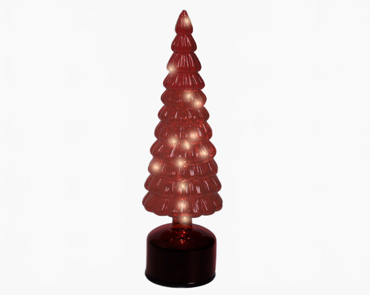 13" Micro LED Red Rotating Tree Battery Operated
