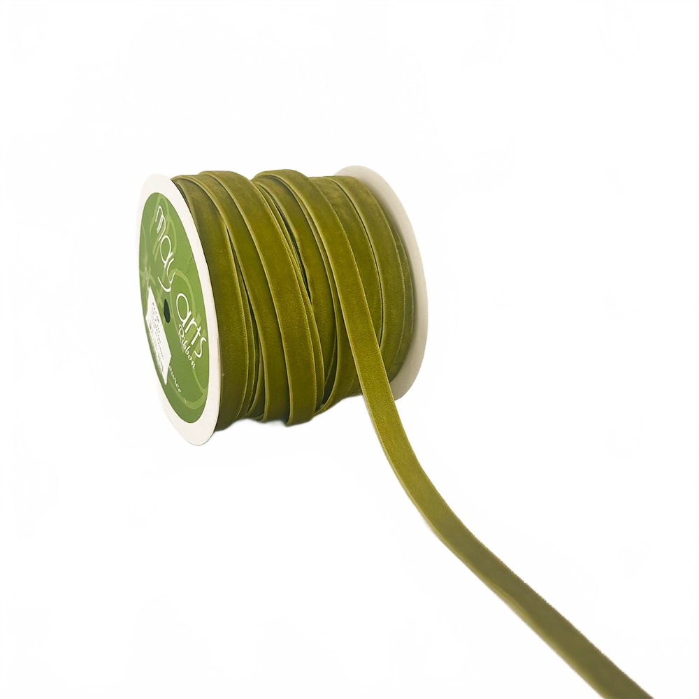 3/8 Inch Classic Sweetpea Velvet Ribbon With Woven Edge