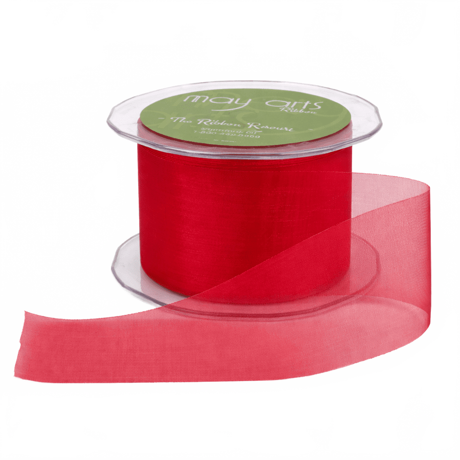 2 Inch Soft Shimmer Red Organza Ribbon