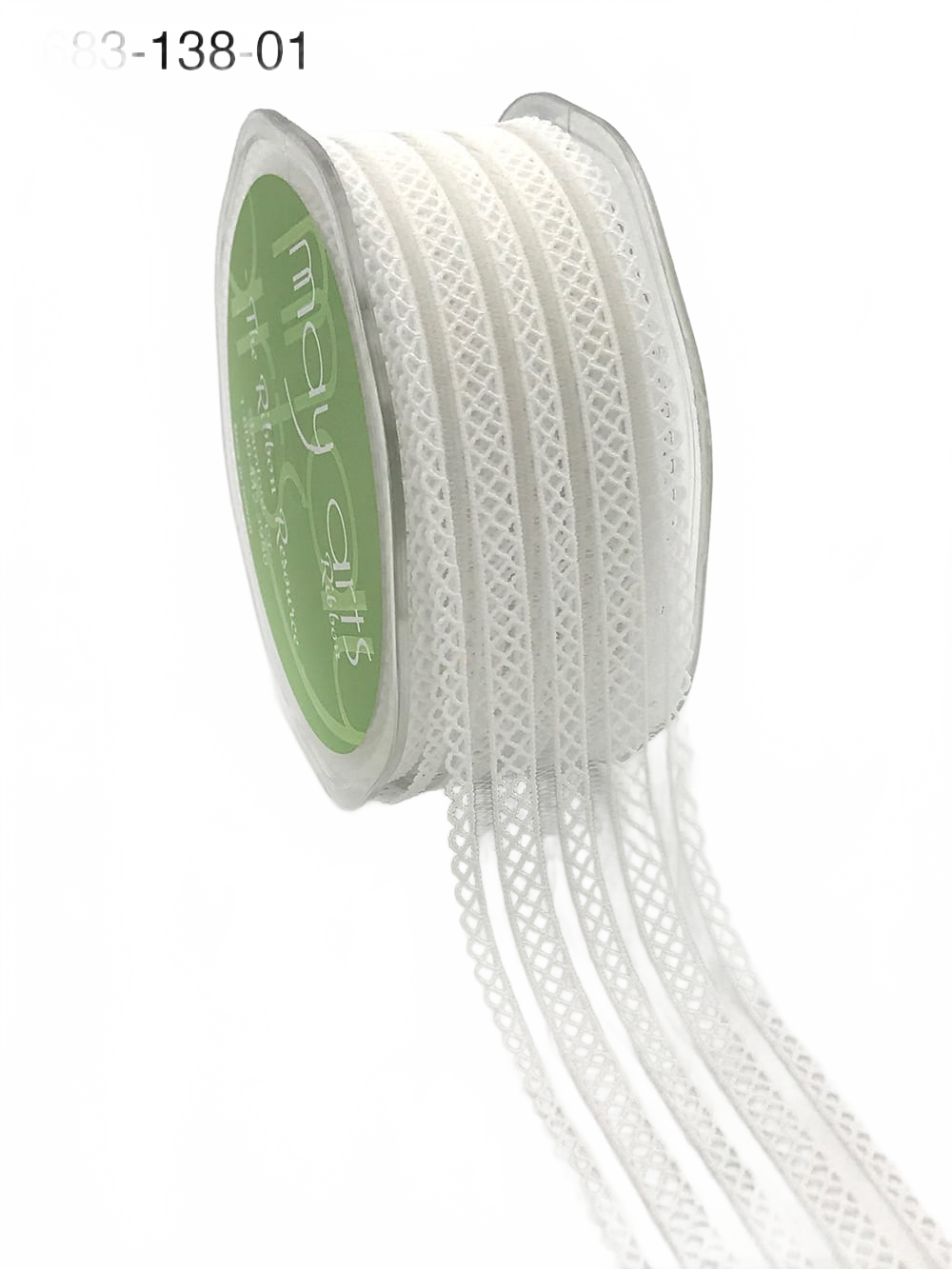 1 3/8 Inch White Sheer Elastic Lace Ribbon With Scalloped Edge