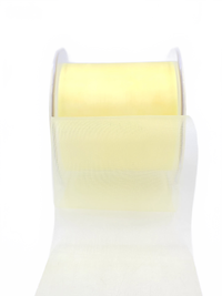 3 Inch Soft Shimmer Lemon Sheer Ribbon With Cut Edge