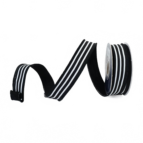 Ribbon Dupion Stripes Black