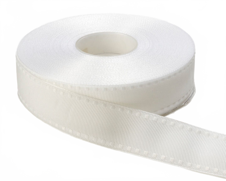 1 Inch Grosgrain Ribbon With Woven Stitched Edge