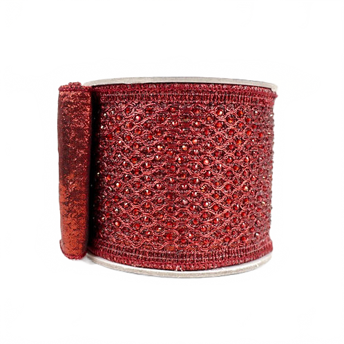 Ribbon Victorian Jewel Ruby 3.5"