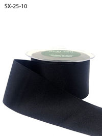 ~2.5 Inch Heavy-Weight (Higher Thread Count) Classic Black Grosgrain Ribbon With Woven Edge