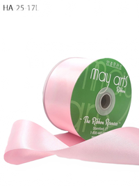 2.5 Inch Classic Double Faced Pink Satin Ribbon With Woven Edge