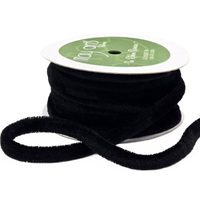 1/4 Inch Black Velvet Rope Piping