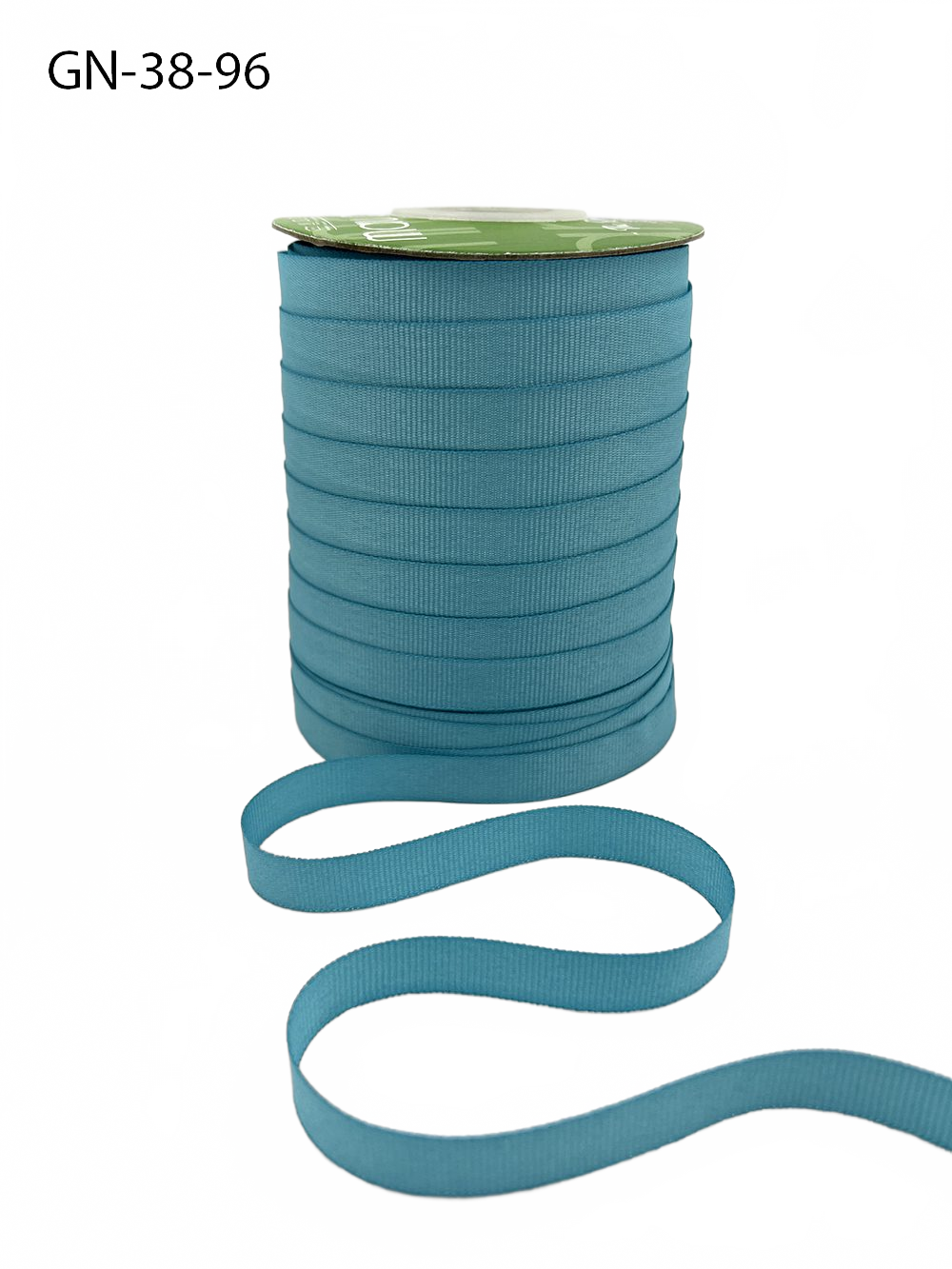 ~3/8 Inch Light-Weight Flat Turquoise Grosgrain Ribbon With Woven Edge