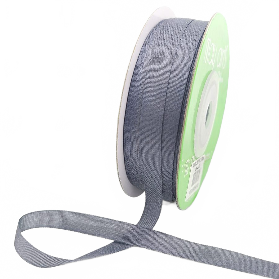 100% Hand-Dyed 1/4 Inch Blackened Pearl Silk Ribbon With Woven Edge