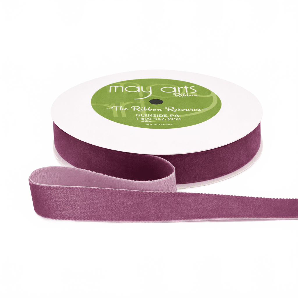 3/4 Inch Classic Wood Rose Velvet Ribbon With Woven Edge