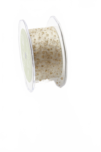 1.5 Inch Sheer Glitter Dot Ribbon With Cut Edge